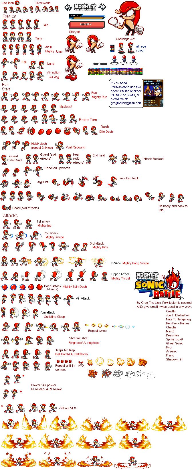 Sonic ATS/Mighty The Armadillo Sprite Sheet Remade by RedactedAccount on  DeviantArt