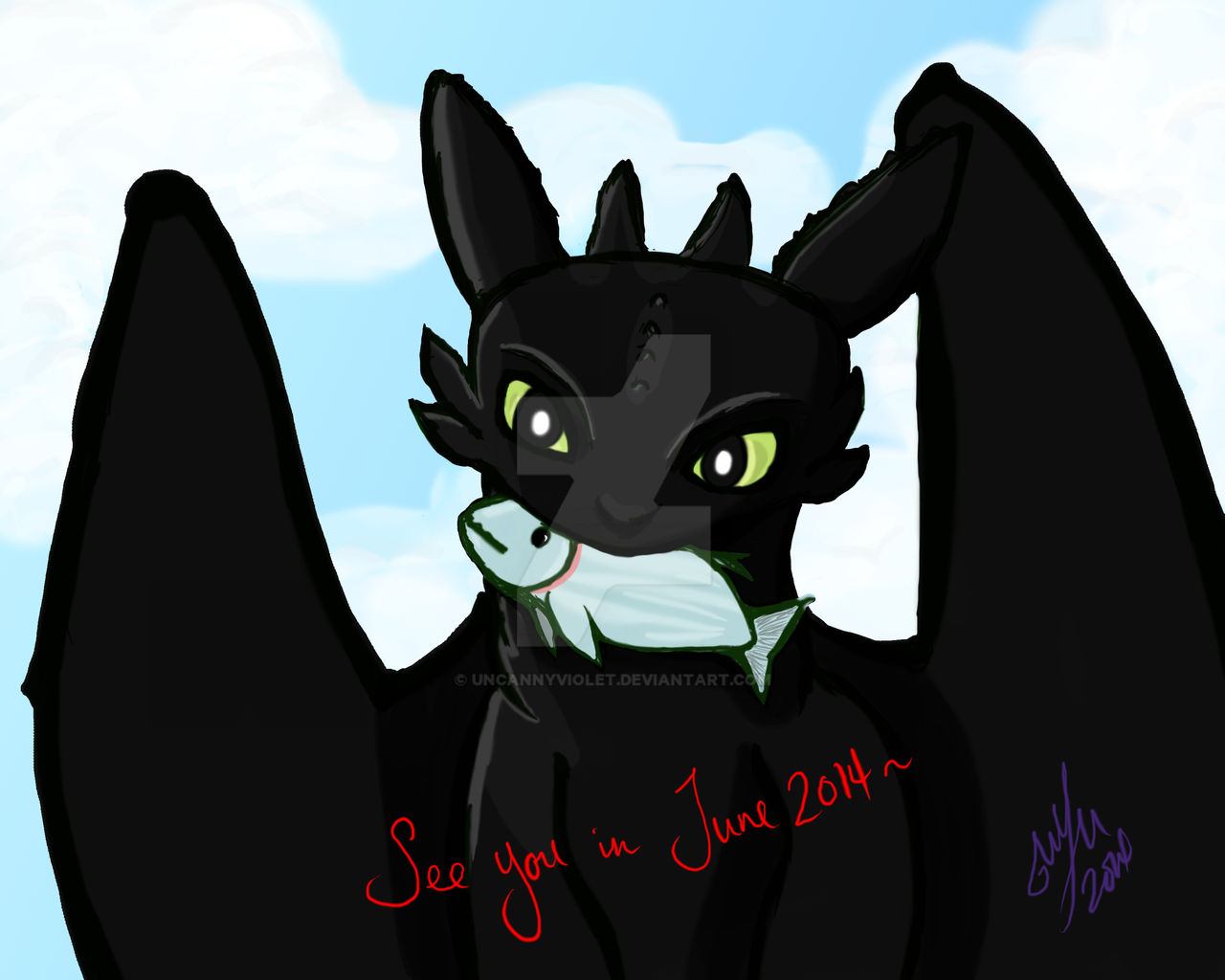 Toothless and fish by UncannyViolet on DeviantArt