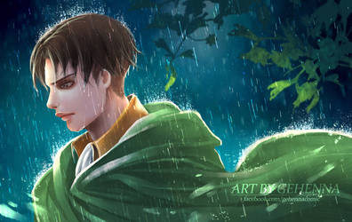 Levi in rain