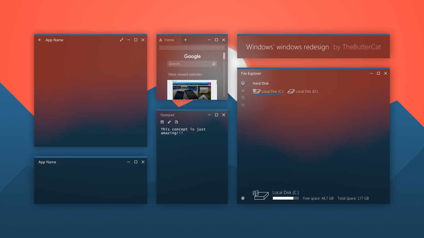 Windows' windows redesign by TheButterCat by TheButterCat on DeviantArt