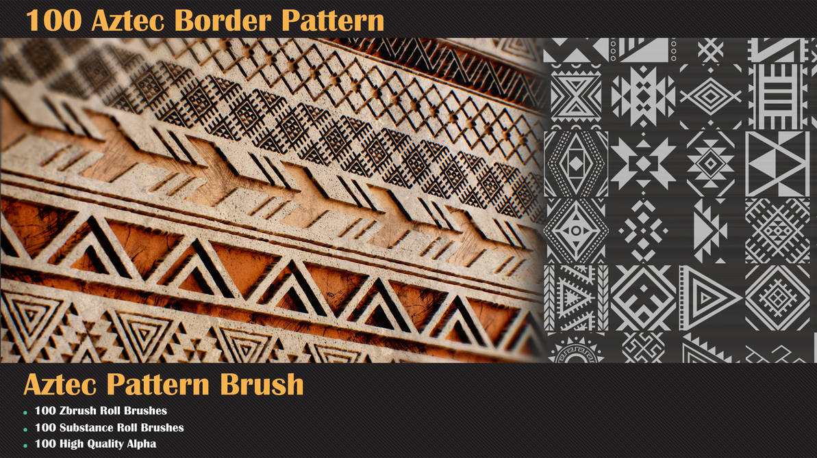 100 Aztec Border Pattern and Brush by miladkambari on DeviantArt