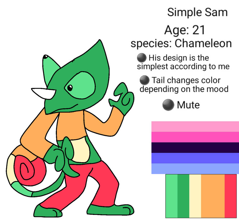 Simple Sam ref sheet by DeviantBeann3 on DeviantArt