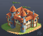 Isometric pixel art medieval / fantasy building