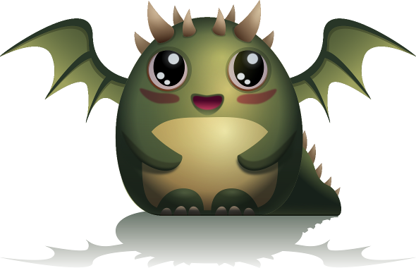 Kawaii Dragon Hatchling /vector art