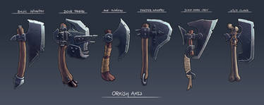 Orkish Axes - game items designs