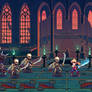 Undead castle battle - pixel art game mockup