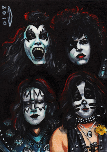 KISS 1974 SKETCH CARD ACEO