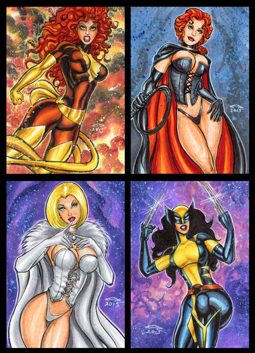 JEAN GREY EMMA FROST AND X23 SKETCH CARDS