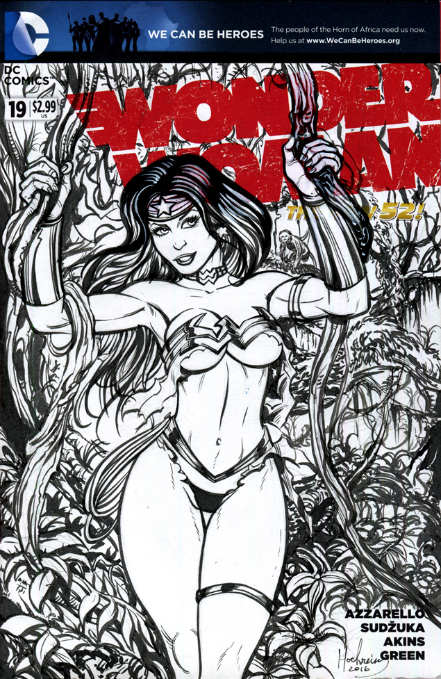 WONDER WOMAN SEXY SAVAGE LAND SKETCH COVER