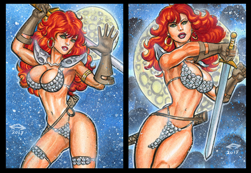 RED SONJA PERSONAL SKETCH CARDS JANUARY 2017