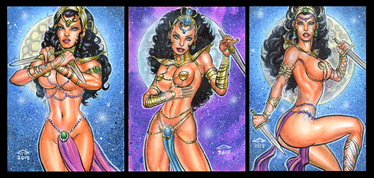 DEJAH THORIS PERSONAL SKETCH CARDS APRIL 2017