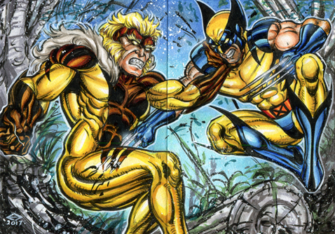 WOLVERINE VS SABRETOOTH SKETCH CARD PUZZLE