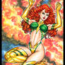 PHOENIX COSTUME REDESIGN 5 X 7 SKETCH CARD