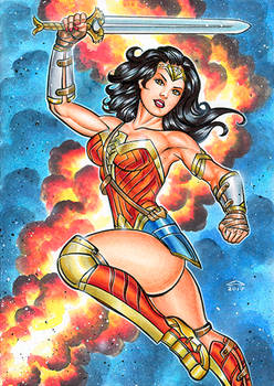 WONDER WOMAN OVERSIZED SKETCH CARD