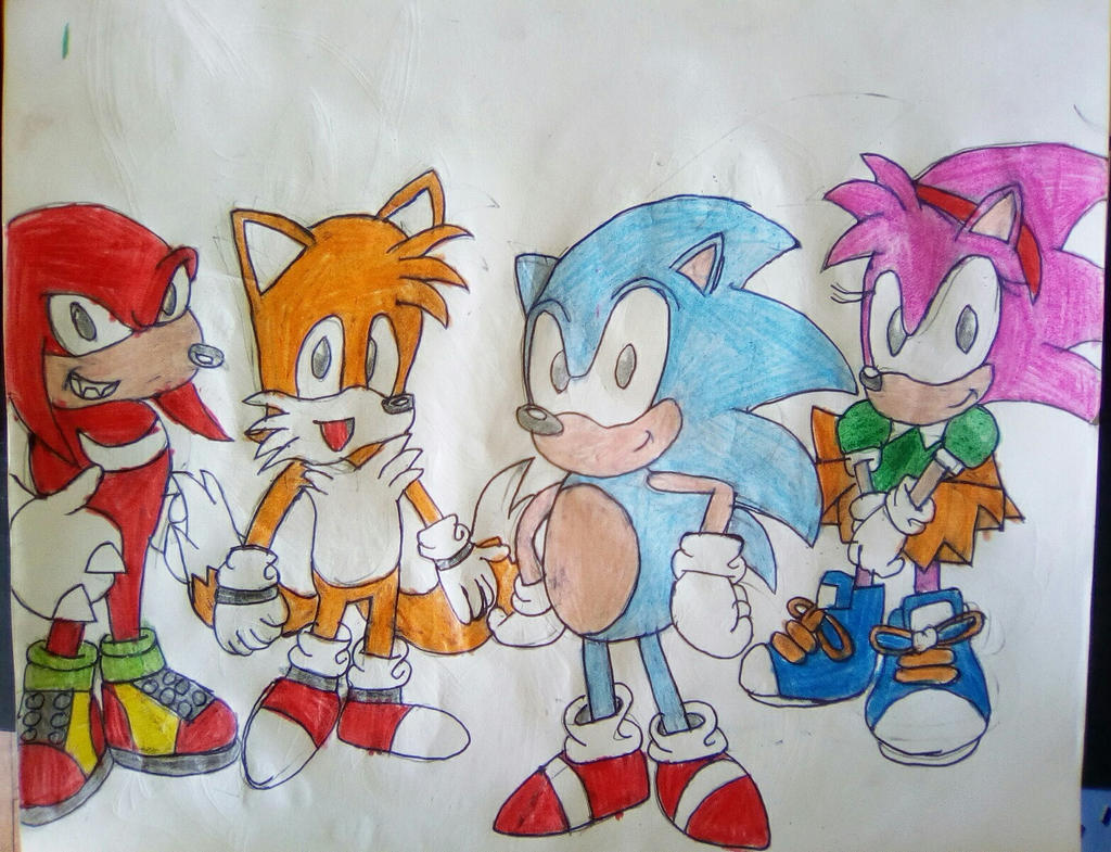 Sonic, Tails, Knuckles, Amy by TheOneAndOnlyCactus on DeviantArt