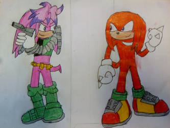 Julie-su and Knuckles by TheOneAndOnlyCactus