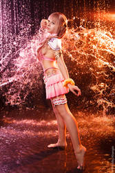 Serah Farron in bikini cosplay