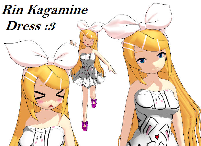MMD Model Rin Kagamine Dress by FrancheskaJaviera10 on DeviantArt