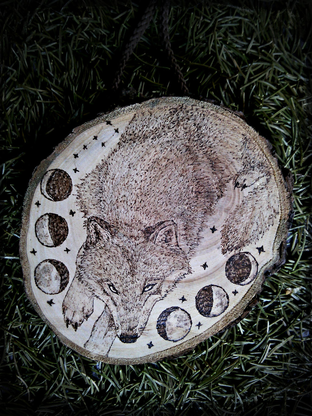 The Rest of the Wolf Woodburning (better photo)