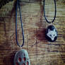 Engraved Stone Wolf Pendants