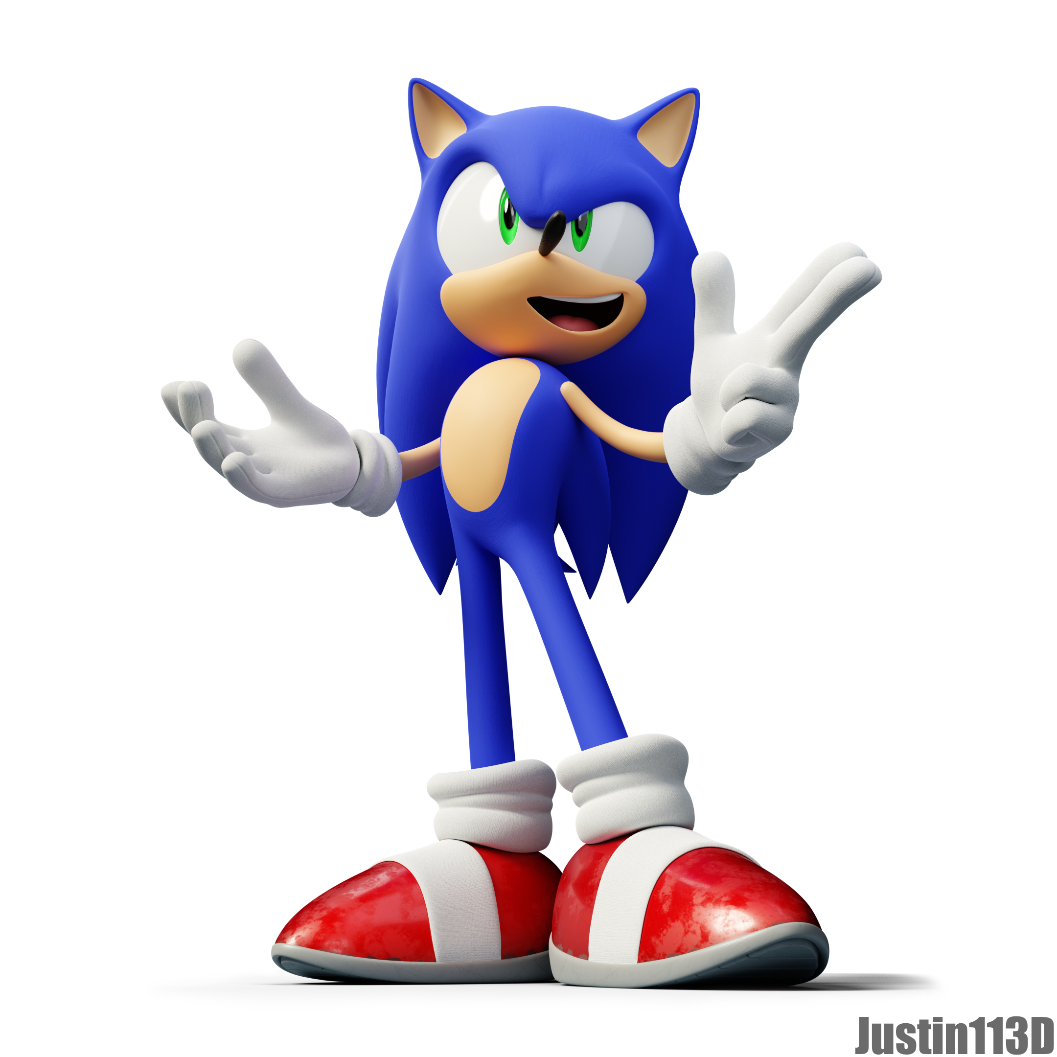 Sonic the Hedgehog render, Super Sonic 1 by Justin113D on DeviantArt