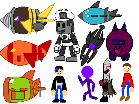 all of the bosses for my scratch game by vorelover140 on DeviantArt