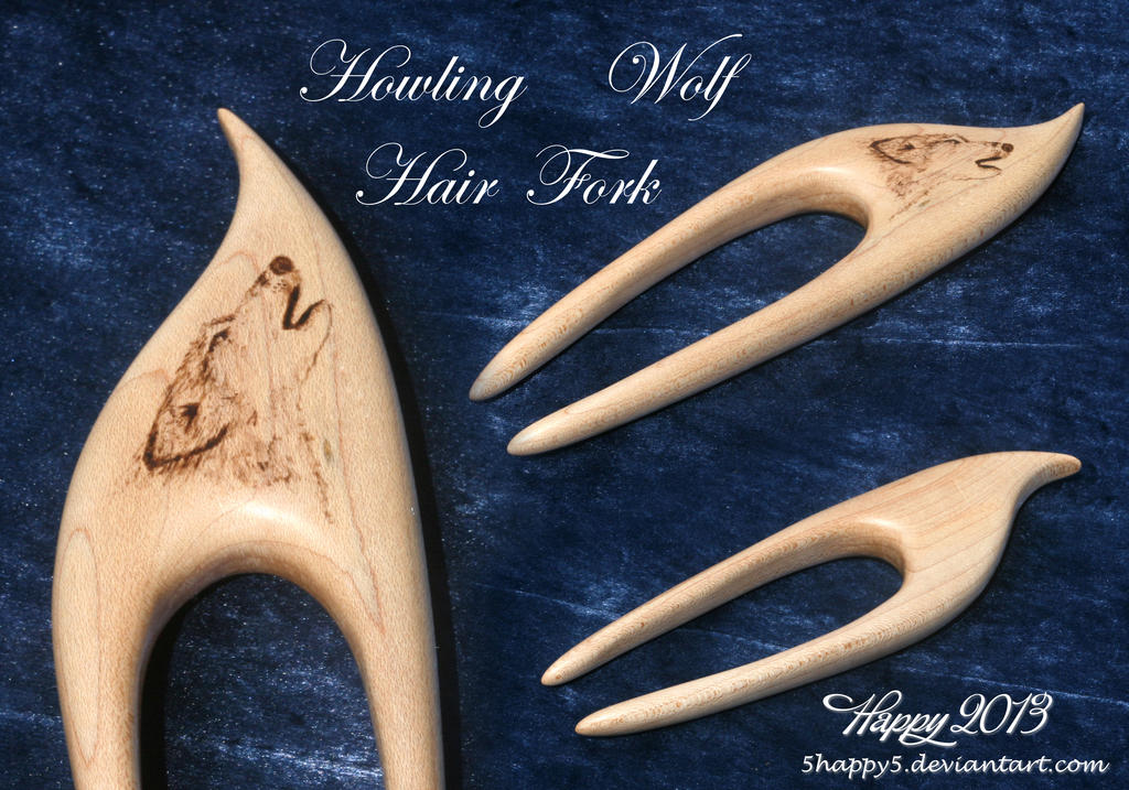 Howling Wolf Hair Fork by Happy5art