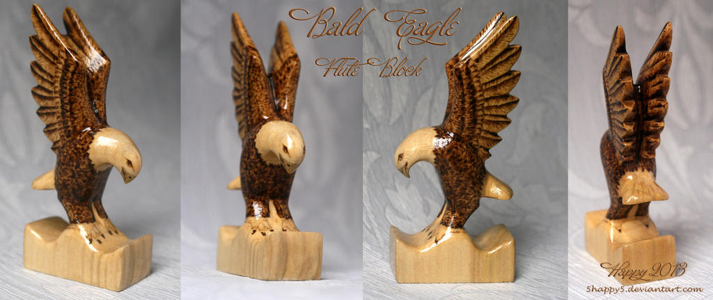 Bald Eagle Flute Block by Happy5art Bald Eagle Flute Block by Happy5art