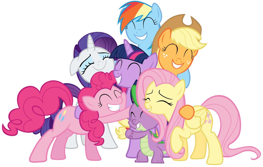Mane Six and Spike group hug by Tardifice on DeviantArt