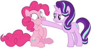 Starlight plugging Pinkie Pie's mouth