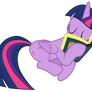 Twilight Sparkle sleeping on a pile of books