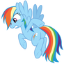 Rainbow Dash pointing at her tail