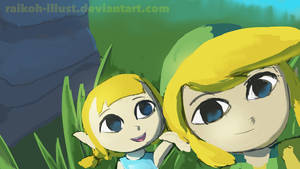 Aryll and Link Selfie