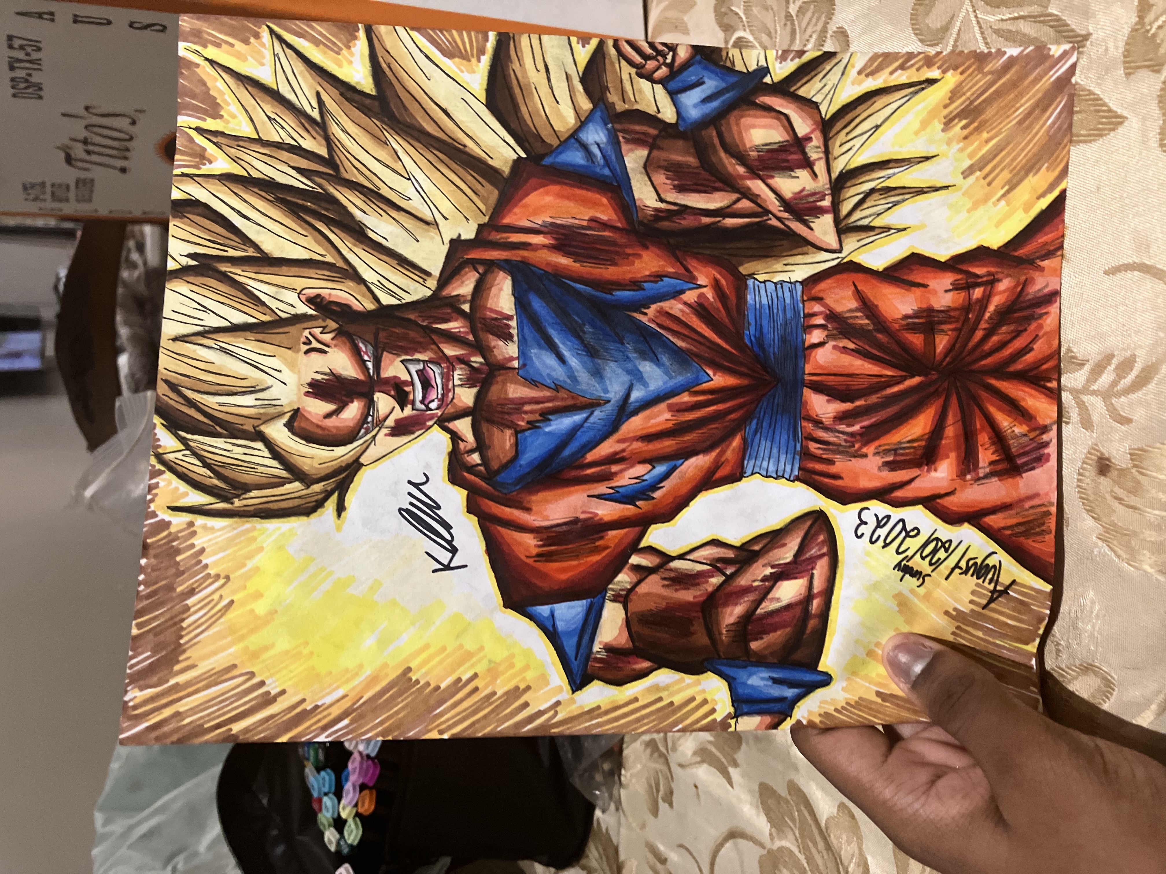 Drawing Goku Super Saiyan Blue 3 