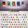 world flags in ribbons