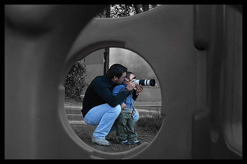 Dad with little photographer