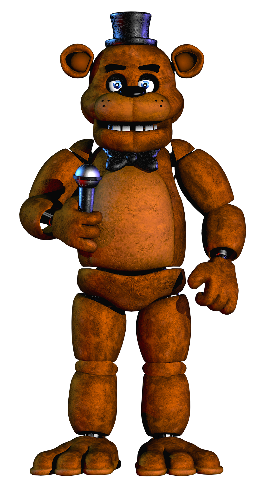 Freddy fazbear pouting, fnaf 1, 3d render, scott cawthon, blender, fur  texture