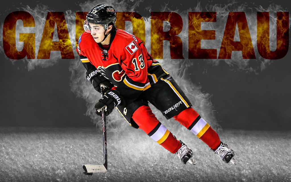 Download Johnny Gaudreau Ice Hockey Calgary Flames Play Wallpaper