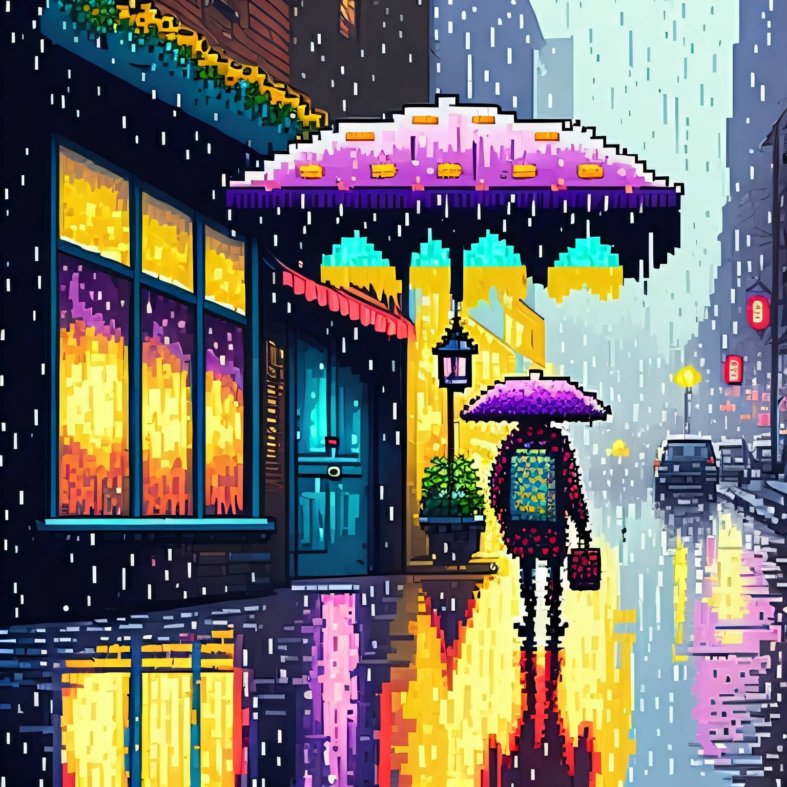 Pixel Raining Pixel City Rain by JustHornyWet on DeviantArt