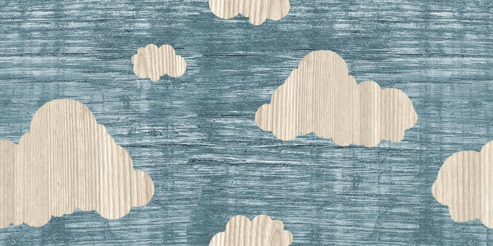 Wooden Clouds: Wallpaper Tile.