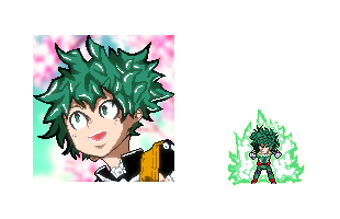 Midoriya sprite + portrait by Lost-TM