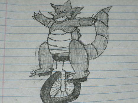 rhydon on a unicycle