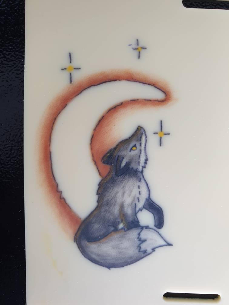 Fox and Moon tattoo practice by NikkiSixxIsALegend on DeviantArt