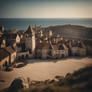 Medieval City On The Coastline Of The Ocean 