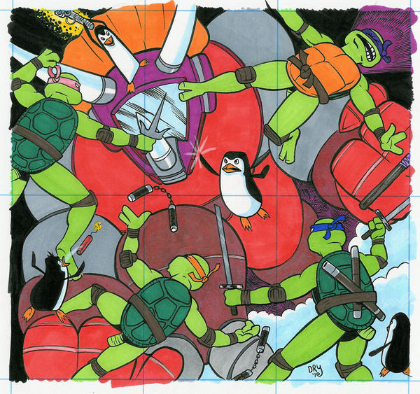 Penguins and TMNT by Dryinks on DeviantArt