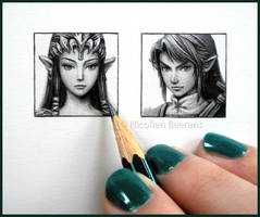 Zelda and Link - miniatures