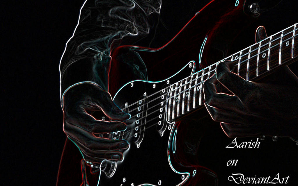 Neon Guitar Wallpaper by Aarish on
