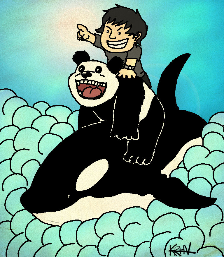 Orca-Riding Panda Rider by escapeinsanity on DeviantArt