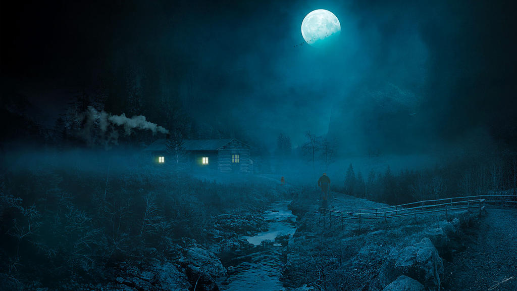 Атмосферные стоки. Ночной пейзаж. «Ночь в лесу». Туман ночью. Природа в лунном свете.