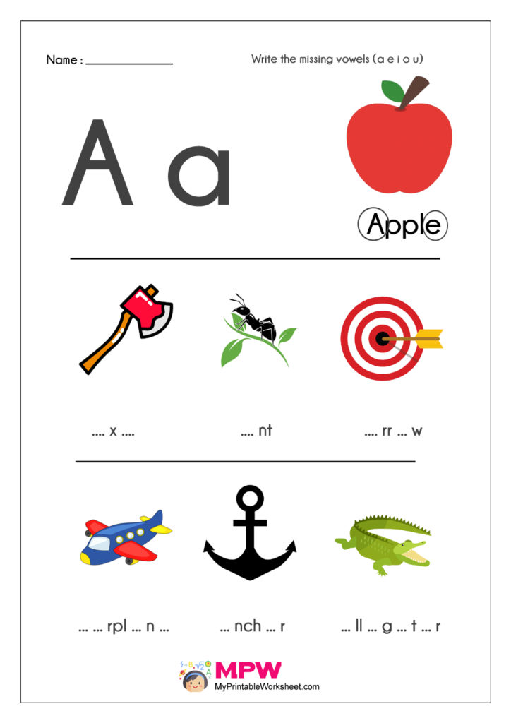 Missing vowel printable worksheets by myprintable01 on DeviantArt